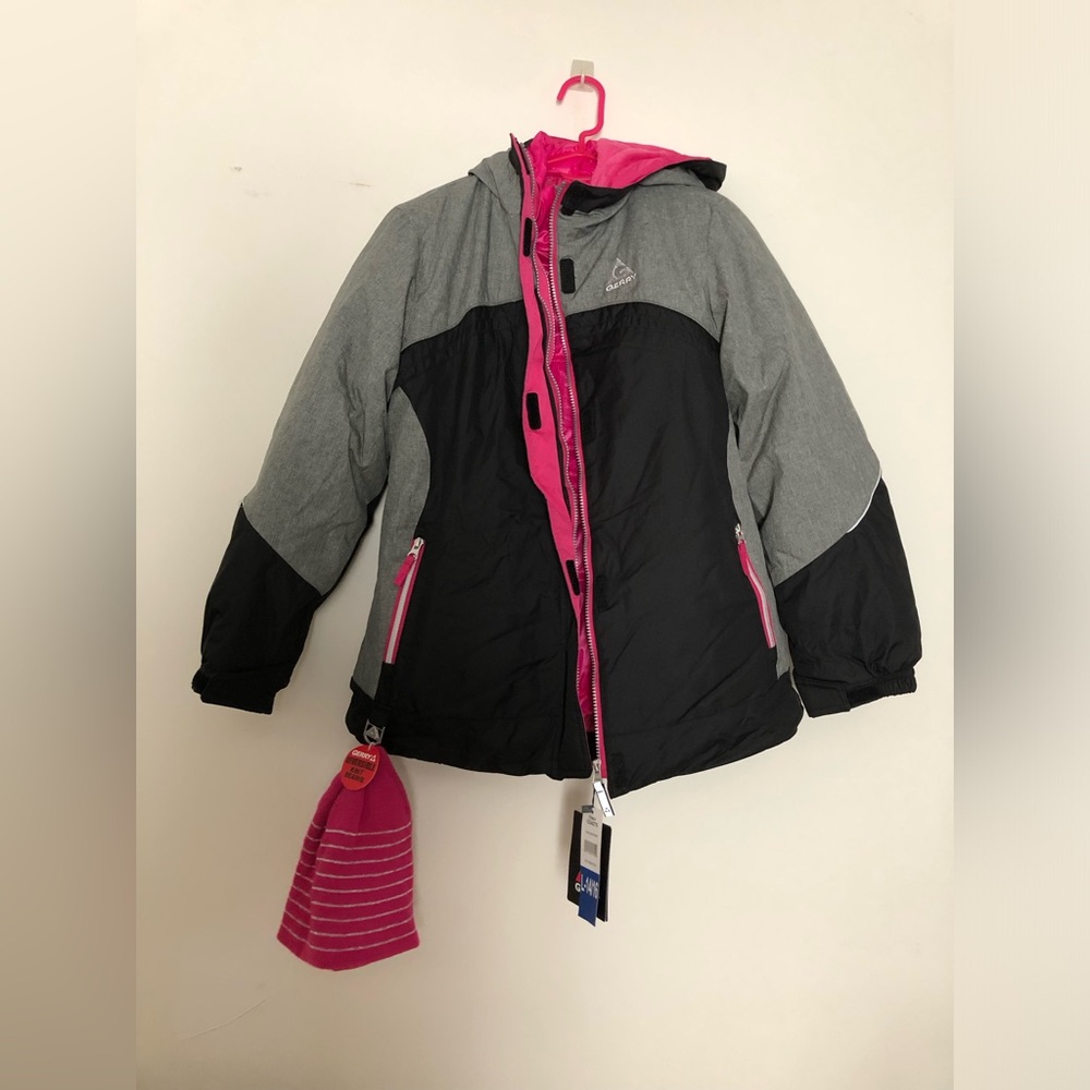 NWT Girls Gray and Pink Jacket